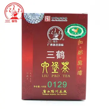 

Chinese Tea Three Cranes Sanhe 2014 Golden Flower Liu Pao Loose Dark Tea 0129 Box Teas Hei Cha 100g