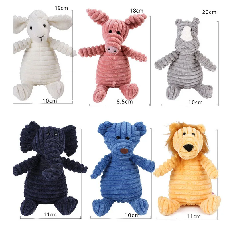 Plush Corduroy Squeaky Chew Toy for Dogs - Bite Resistant and Fun for All Sizes