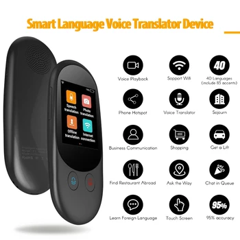 

Portable 2.4" Translator 1GB+4GB Touch Screen Voice Translation 126 Languages WIFI Translator with MIC for Learning Traveling