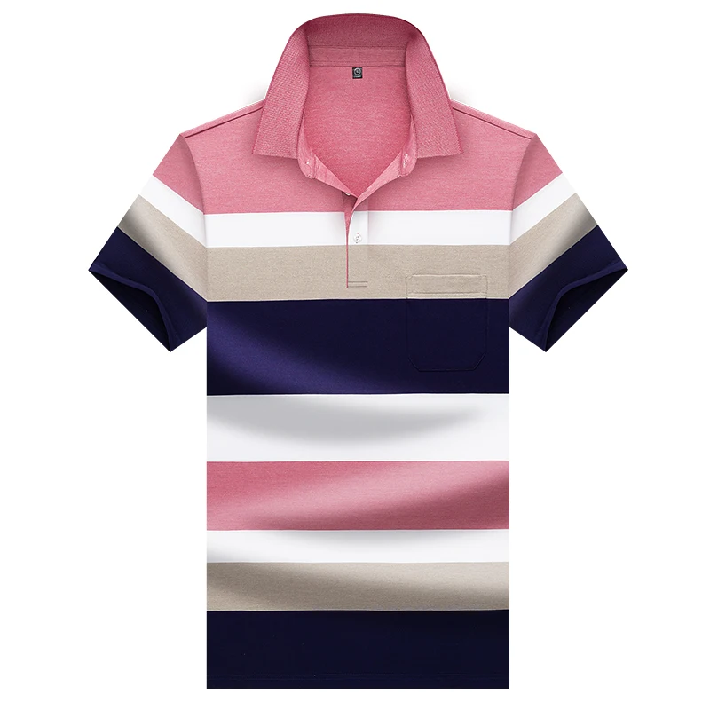 

Hollirtiger Slim Fit 2020 Men's Polo Shirt Pocket Casual Short Sleeve Wide Stripes Tee Shirt Clothing Camisas Polo Hombre