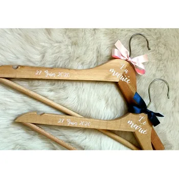 

Personalized wood bridesmaid hangers sticker, laser Wedding dress Hanger, maid of honor bridal coat hanger, wedding favors gift