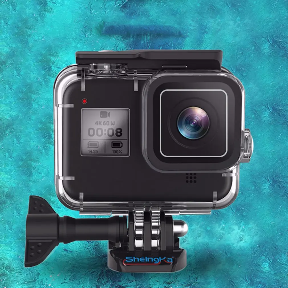 60 м подводный водонепроницаемый чехол для GoPro Hero 8 защитный чехол Корпус черный объектив камеры фильтры 60 м Дайвинг Плавательный набор