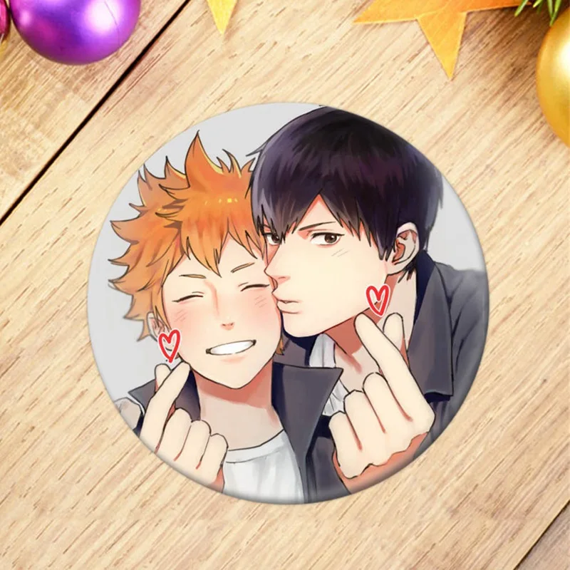 Мальчик аниме волейбол из мультфильма Tsukishima Firefly Sun Xiang XCosplay брошь на кнопке High Kyuu!