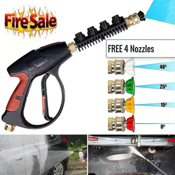 

Garden Hose Pipe Car Wash Portable 4000 PSI Power High Pressure Foam Water Gun Spray Gun Lance Hose Nozzle Tips Best Choice