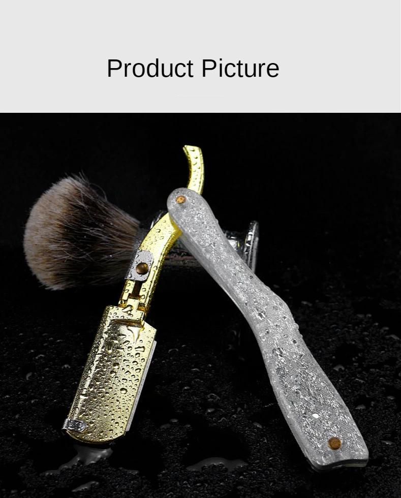 Liga de Zinco Cabelo do Agregado Barbeiro Manual Dobrável Hairdressing Navalha Galvanoplastia Titular Corte Familiar Shaver Y0620 11 Lâmina de barbear