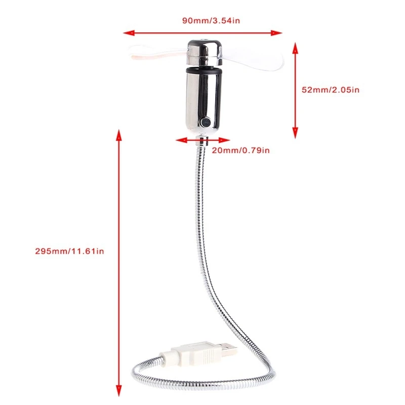 Mini USB Hand Fan Portable Gadgets Flexible Gooseneck LED Clock Cool laptop PC Notebook real Time Display durable Adjustable Fan