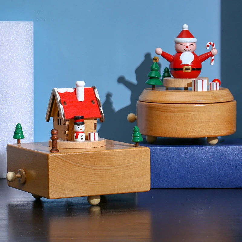 Деревянная Рождественская елка Whape MusicBox шлифовальный процесс ручной работы