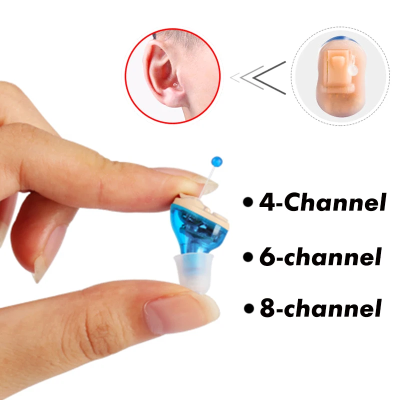 

Mini Ear Hearing Aid Intelligent Sound Amplifier Digital Sound Enhancement For Adult Elderly Earplugs Ear Care 4/6/8 Channels