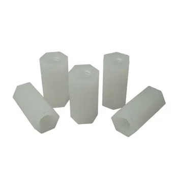 

20pcs M3 white outer hex nylon column hexagon PC plastic double pass Insulated isolation post support pilllar 2.5mm-45mm length
