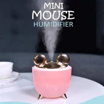 

DishyKooker 350ml Cute Cartoon Shape Mini Air Humidifier Aroma Ddiffuser for Car Office Home Tabletop