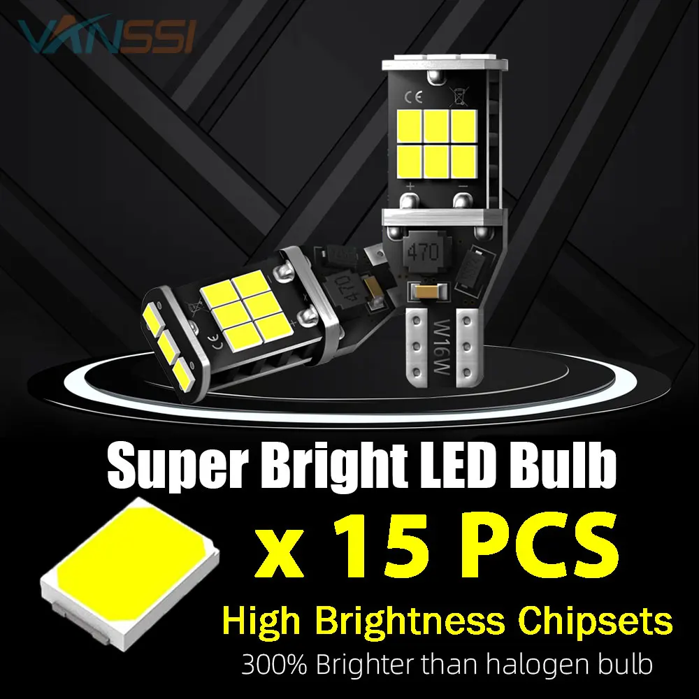 VANSSI 2 шт. 921 T15 светодиодный Резервное копирование Светильник лампы 912 w16w