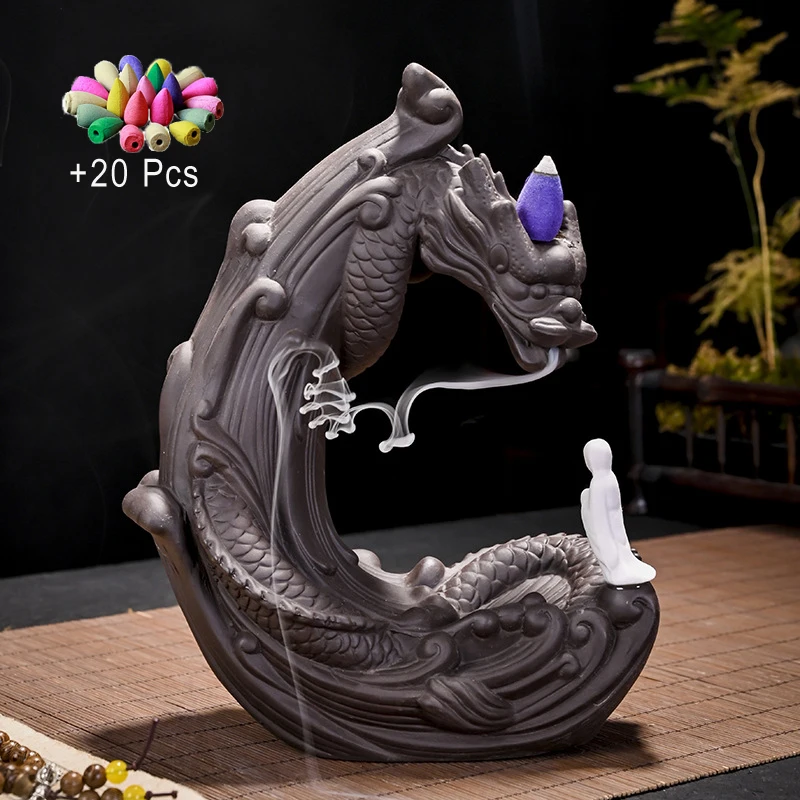Incense Waterfall Dragon Backflow Incense Burner Fountain Tea House