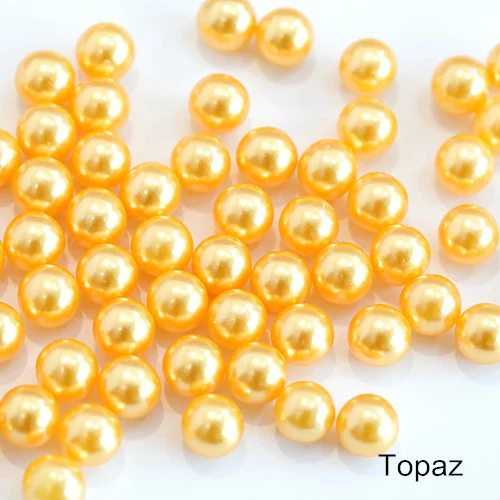 Topaz Много цветов ABS имитация стразы жемчуг Круглые клеевые бусины DIY свадебное платье подвески бусы ожерелье Изготовление ювелирных изделий B3841 - Цвет: Topaz