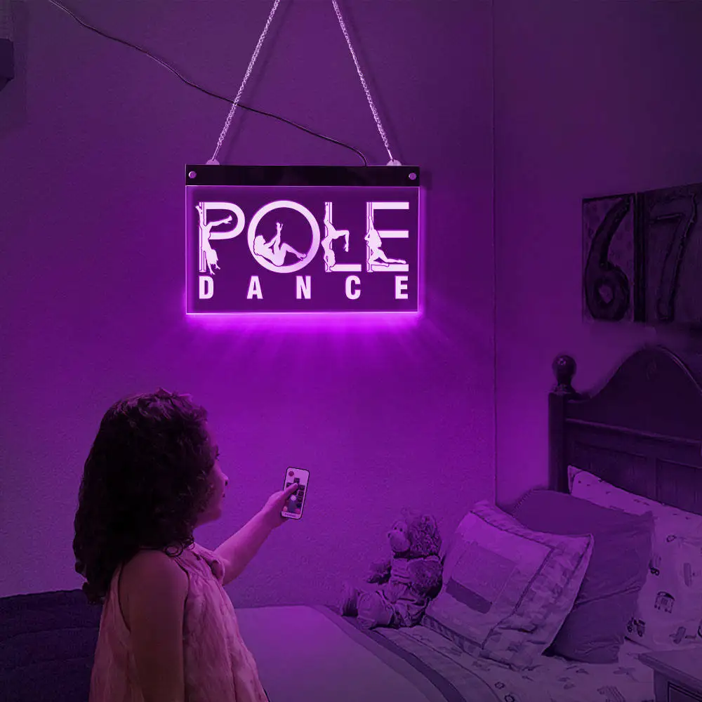 Pole Dance, сексуальная девушка, разноцветный, меняющий светодиодный неоновый знак, танцовщица, студия, клуб, деловой знак, прямоугольная акриловая демонстрационная доска