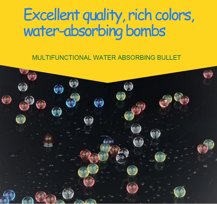 10000pcs 7-8MM Crystal Bullets Colored Soft Crystal Water Paintball Gun Bullet Grow Water Beads Grow Balls Water Gun Toys
