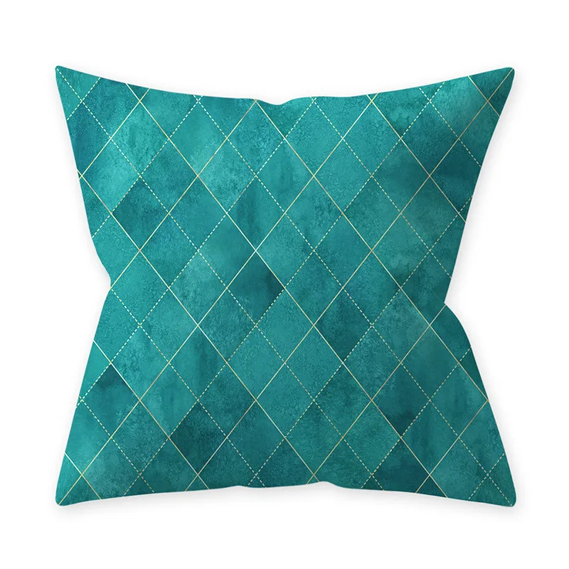 Супер горячий цвет бирюзовый синий наволочки для подушек полиэстер скандинавские геометрические креативные клетчатые синие наволочки диванные подушки - Цвет: 11