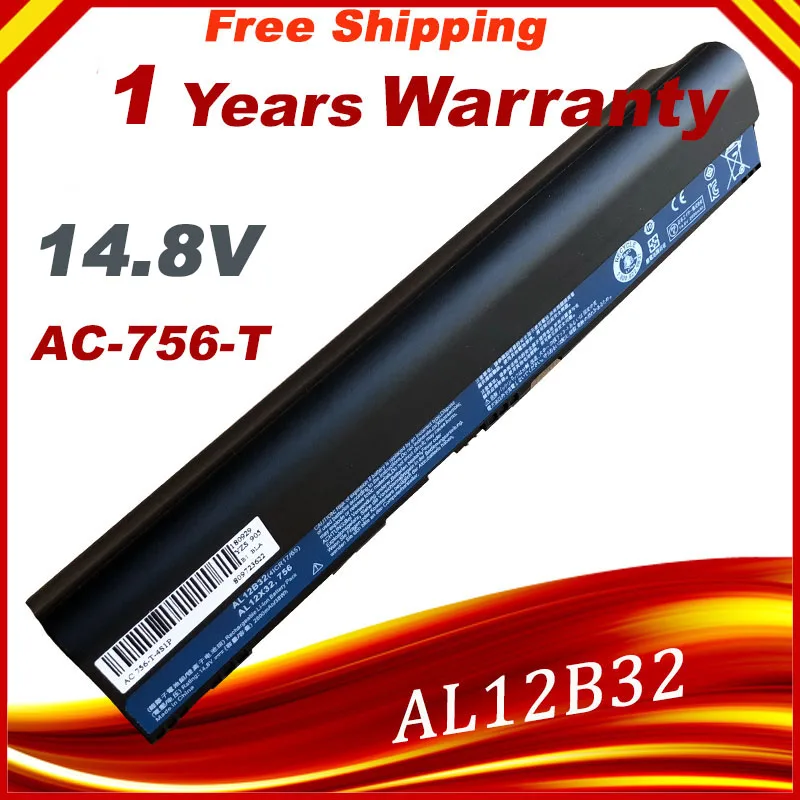 Batterie AL12B32 AL12X32 AL12A31 AL12B31, pour Acer Aspire One 756 V5-171 725 pour roadmate B113 B113M B113-M C7 C710