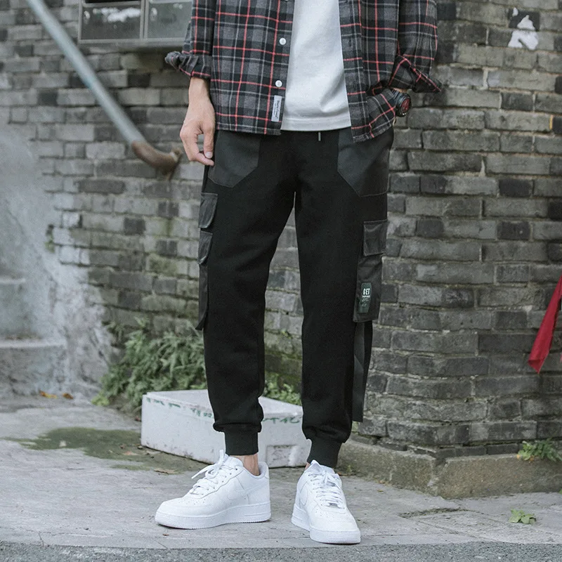 

Wu Air Spring And Autumn New Style Japanese-style Popular Brand Ankle Banded Pants Men's Loose Straight Multi-pockets Skinny Cas
