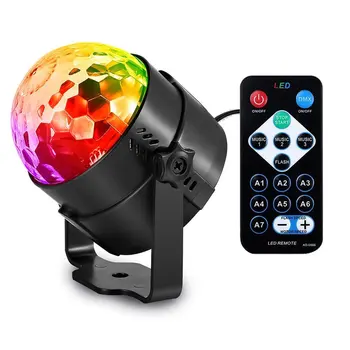 

3-Color Mini Disco Stage Crystal Magic Led Stage Ball Light Lamp With Voice Remote Voice Control Beauty