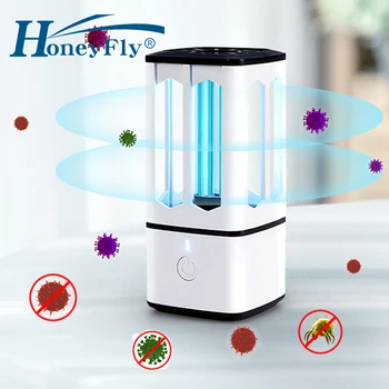 

HoneyFly Portable UV Disinfection Light Smart LED UVC Sterilizer Ultraviolet Lamp Timing USB Rechargeable For Car Toilet