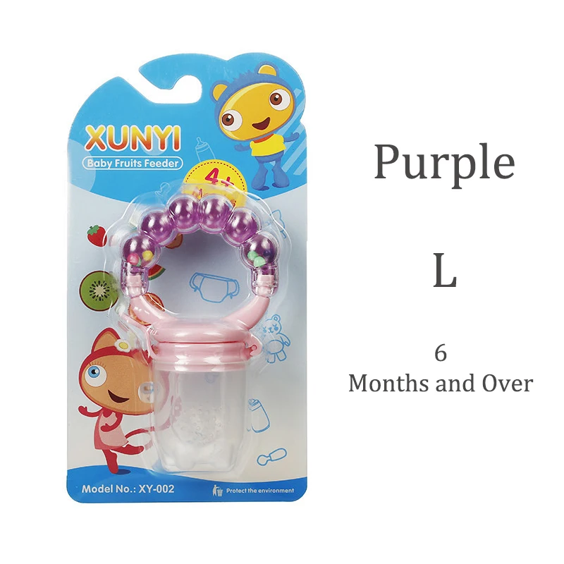 Purple L 1 шт. бутылочка для кормления свежих продуктов, Детская соска для кормления детей, кормушка для фруктов, соски для кормления, безопасные детские принадлежности, соска, бутылочки - Цвет: Purple L