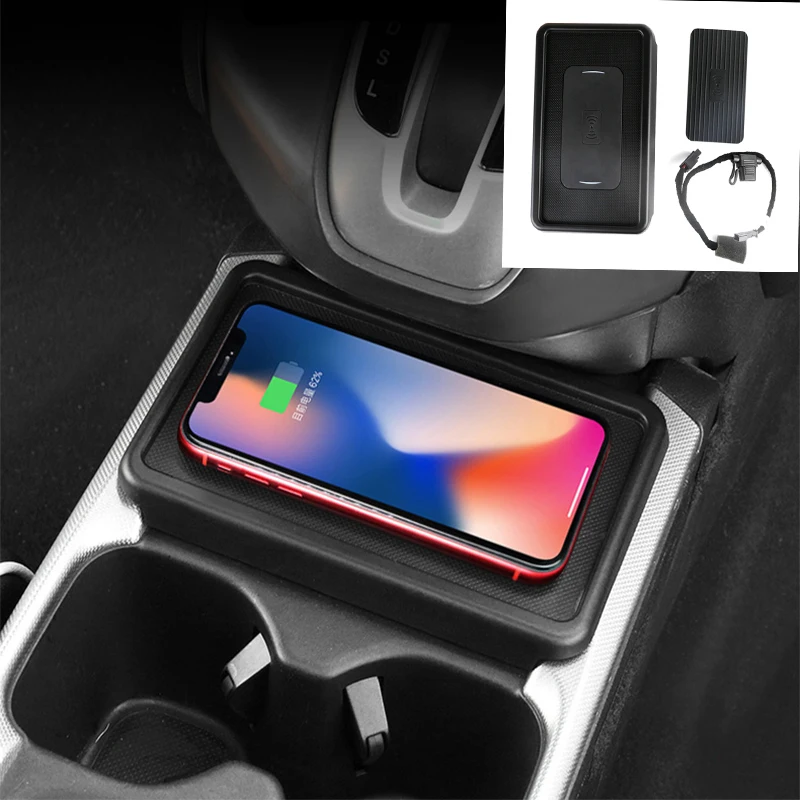 

DNHFC Car QI wireless charger 10W Fast Charger Car Accessories For Honda CRV 2018 CR-V 2017 2019