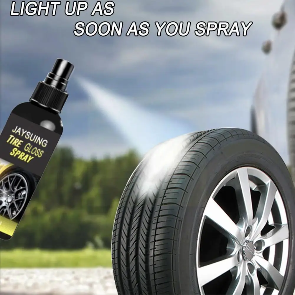 New Tire Shine Tyre Gloss Spray Tire Glazing Rubber Shining Wax Keep