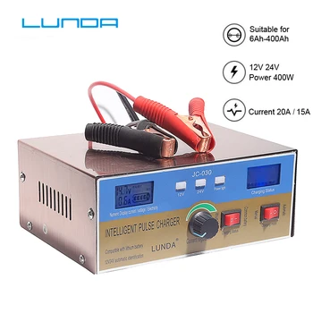 

400W Automatic 110V-250V Full Intelligent Repair Battery Charger Pulse 12V 24V for lithium AGM GEL WET Lead Acid batteries