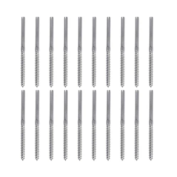 

20 Pack Left & Right Hand Thread Lag Screws for 1/8 Inch Cable Railing Stair Deck Railing for Wood Post Lag Screw Swage System