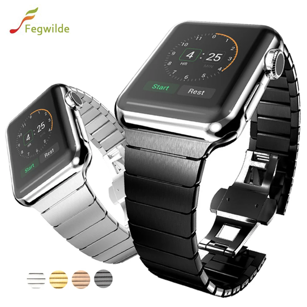 Соединяющий ремешок браслета из нержавеющей стали для часов apple watch 4 band 44 мм 40 мм iwatch 4 3 2 band 42 мм 38 мм 36L металлические аксессуары для наручных часов