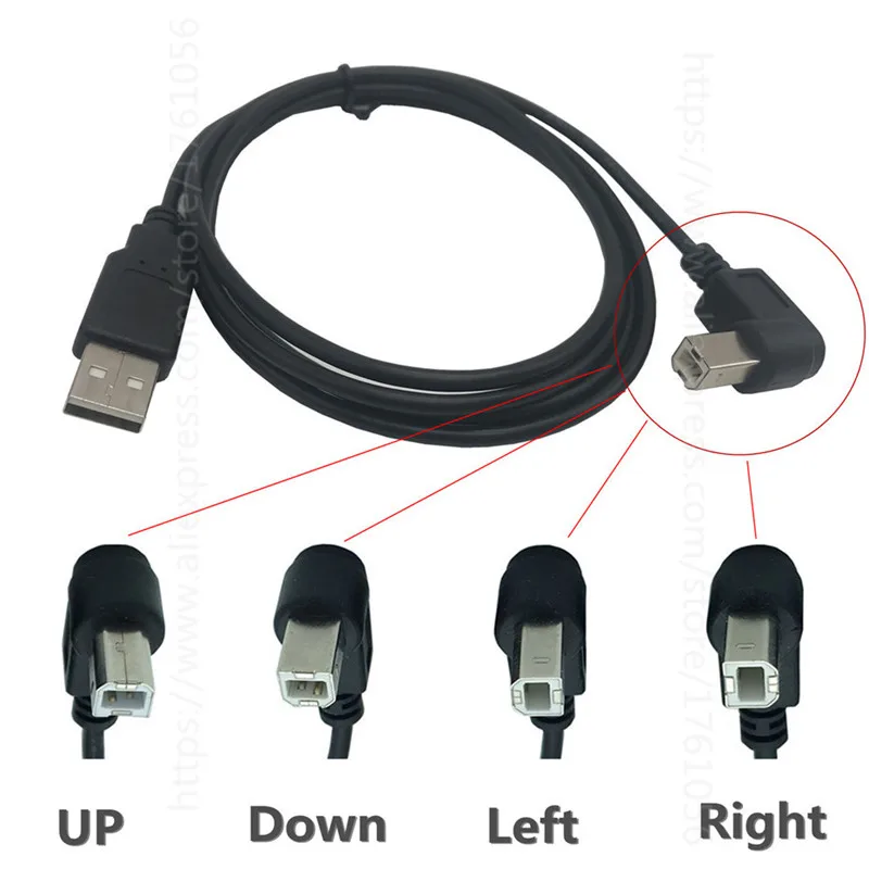 Высокоскоростной Кабель USB 2 0 A B Male кабель под прямым углом 90 градусов для