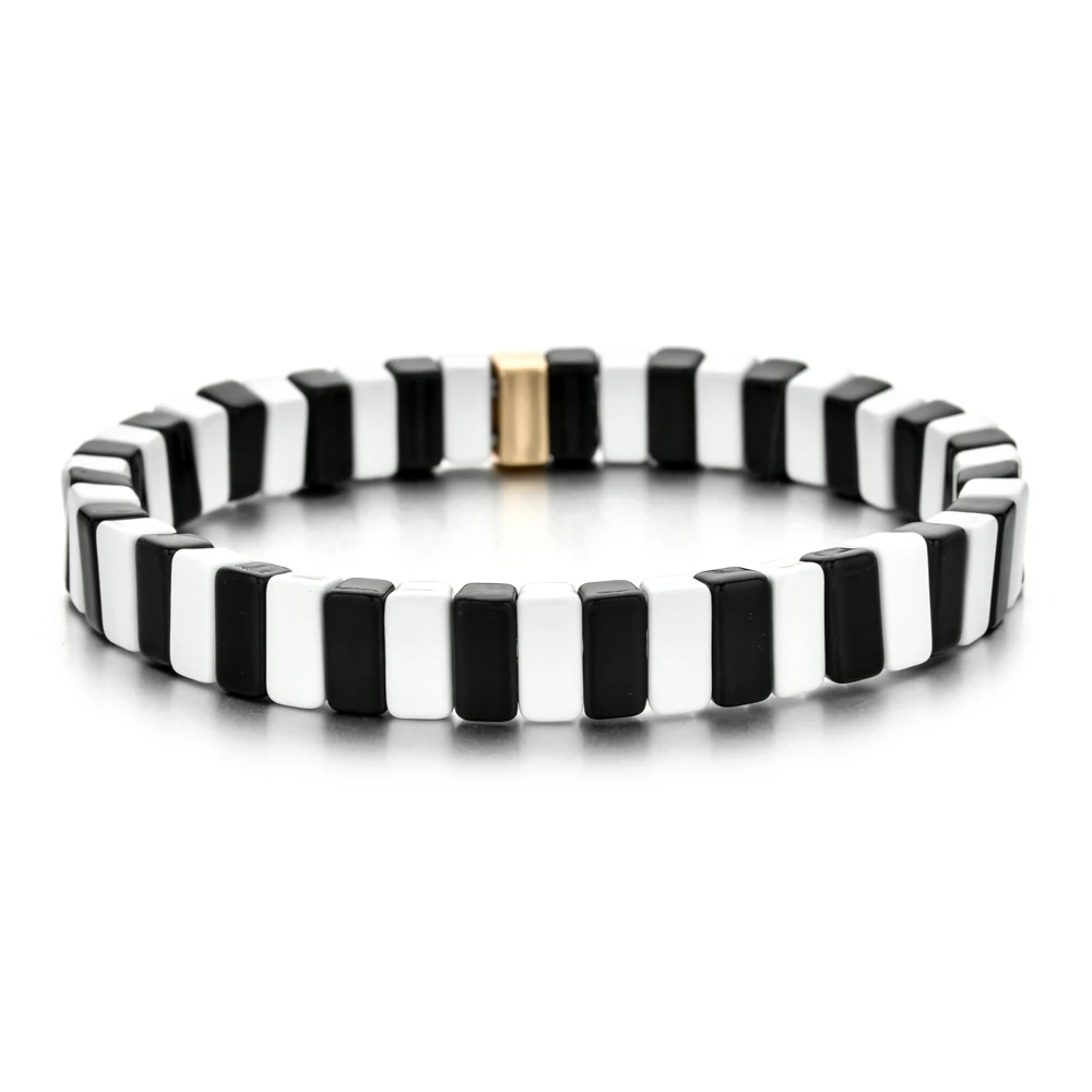 1 шт. браслеты с черепицей Изящные сложенные браслеты радужные эластичные браслеты для женщин браслеты горячая распродажа - Окраска металла: A13