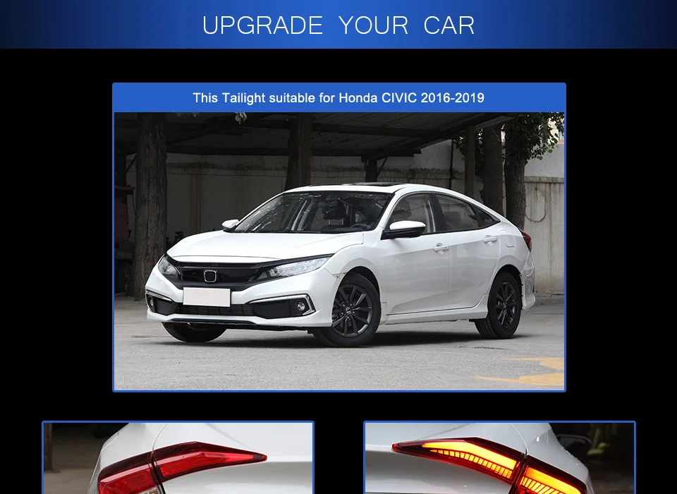 DK Motion дизайн с фабрики модифицированный светодиодный задний фонарь для Honda Civic задний светильник
