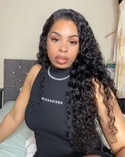 Peluca brasileña de ondas profundas prearrancada, peluca con malla frontal y pelo de bebé, 13x4, para mujeres negras
