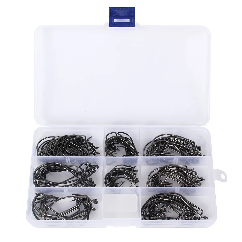 50pcs / 150pcs Fishhooks Worm Soft Bait Fishing Jig Head With Plastic Box Carp Tackles Pesca Hooks Carbon Steel | Спорт и