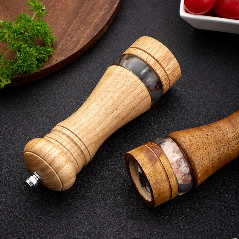 Adjustable Manual Pepper Grinder Wooden Salt & Pepper Mill With Ceramic Grinder