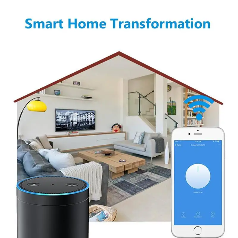 2 предмета Wifi смарт-разъем мини умная розетка Совместимость с Alexa Functon дистанционного Управление по телефону(штепсельная Вилка стандарта США