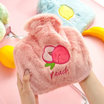 

Cute Plush Cover Hot Water Bottle Classic Home Rubber Hot Water Bag Stress Pain Relief Therapy Hand Warmer For Girl