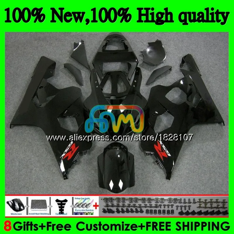 Корпус для SUZUKI GSXR-1000 GSXR1000 03 04 41BS. 100 1000CC GSX-R1000 GSX R1000 03 04 K3 GSXR 1000 черный глянец CC 2003 2004 Обтекатель