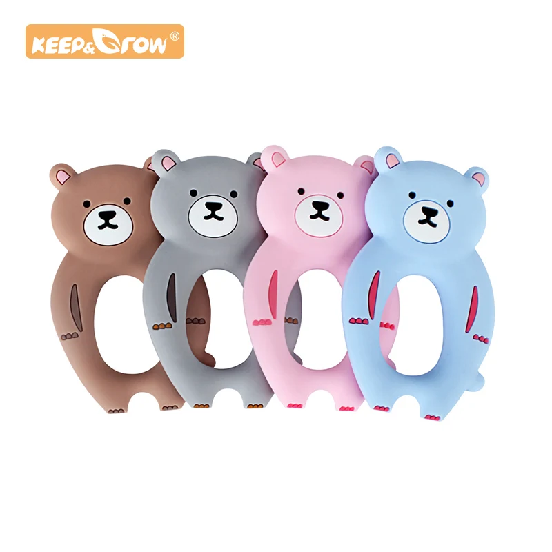

Keep&Grow 1pc Bear Silicone Baby Teether rodent Baby Teething Toys Chewable Animal Shape Baby Products Nursing Gift Accessories