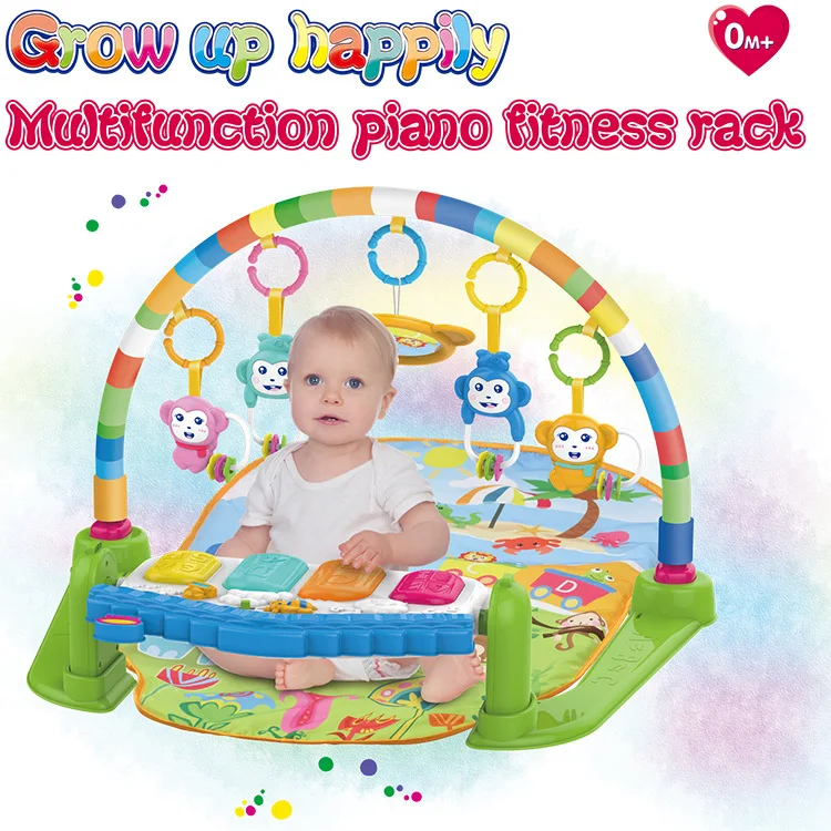

Multi-functional Early Education Children Fitness Harmonium Fitness Rack Baby Educational Music Bed Bell Light Game Blanket 2-Co