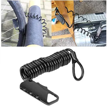 

Mini Bicycle Lock Folding Bike Code Lock Backpack Cycling Helmet Bicycle Cable Lock 3-digit Combination Anti-theft Bike Padlock