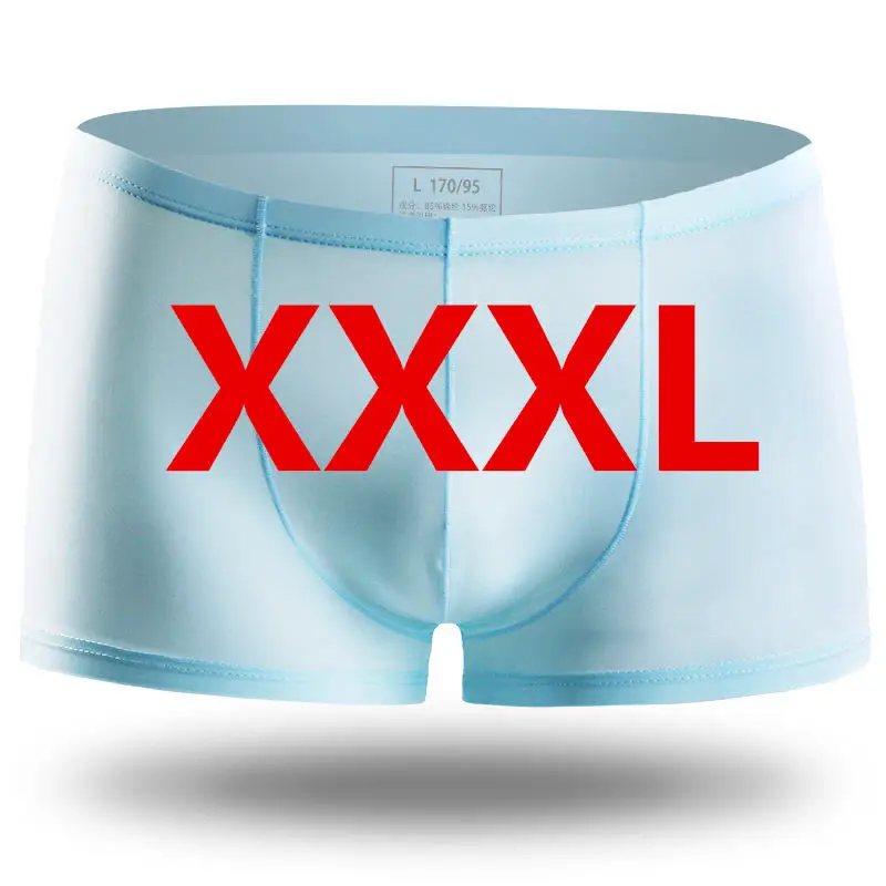3pcs blue XXXL 3 шт., Xiaomi Mijia, летние, ультра-тонкие, мужские трусы, шелк льда, бесшовные, мужские боксеры, одноцветные, полупрозрачные, дышащие трусы - Цвет: 3pcs blue XXXL