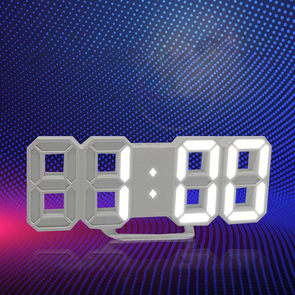 Цифровой 3D заряжается от USB будильник светодиодный ночной Светильник зондирования Подвесные часы