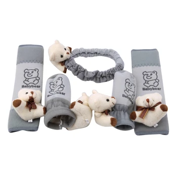 

High Quality Soft Gear Shift Cover 5 Pcs Soft Rear View Mirror Cover Seat Belt Cover With Cartoon Dolls