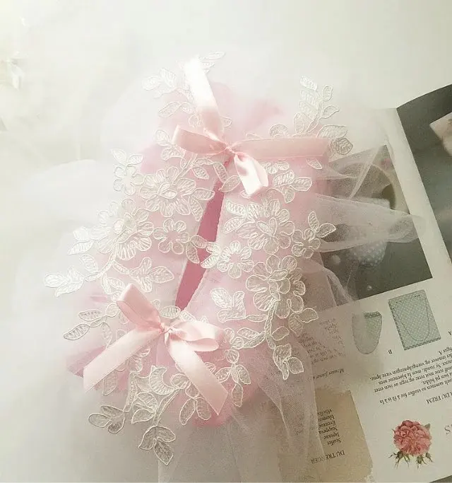 21x12x7cm beige/pink/grey romantic embroidered lace removable tissue case car household cute floral storage case for tissue
