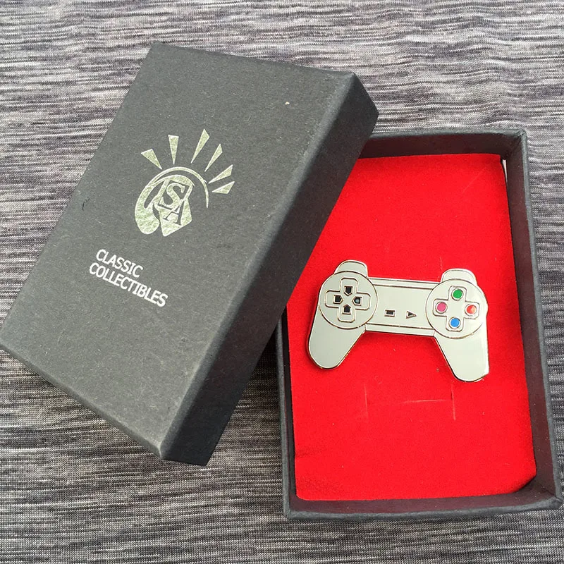 Видео игровой контроллер PlayStation Pin металлический значок брошь сплав булавки в подарочной коробке косплей коллекция подарок