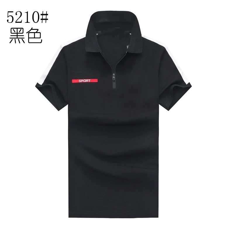 

high quality Men's100%cotton big pony short polo shirt top Men's leisure sports embroidered zipper Short sleeve polo Shirt