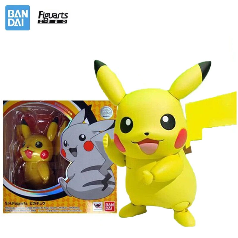Оригинальные фигурки героев Аниме Pokemon SH. Фигурка Пикачу из ПВХ Коллекционная