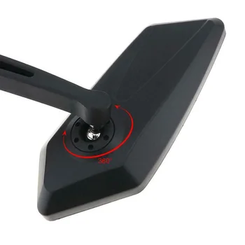 

Black Rear view Mirror Transparent ABS Adjustable 360 degree Parts Universal